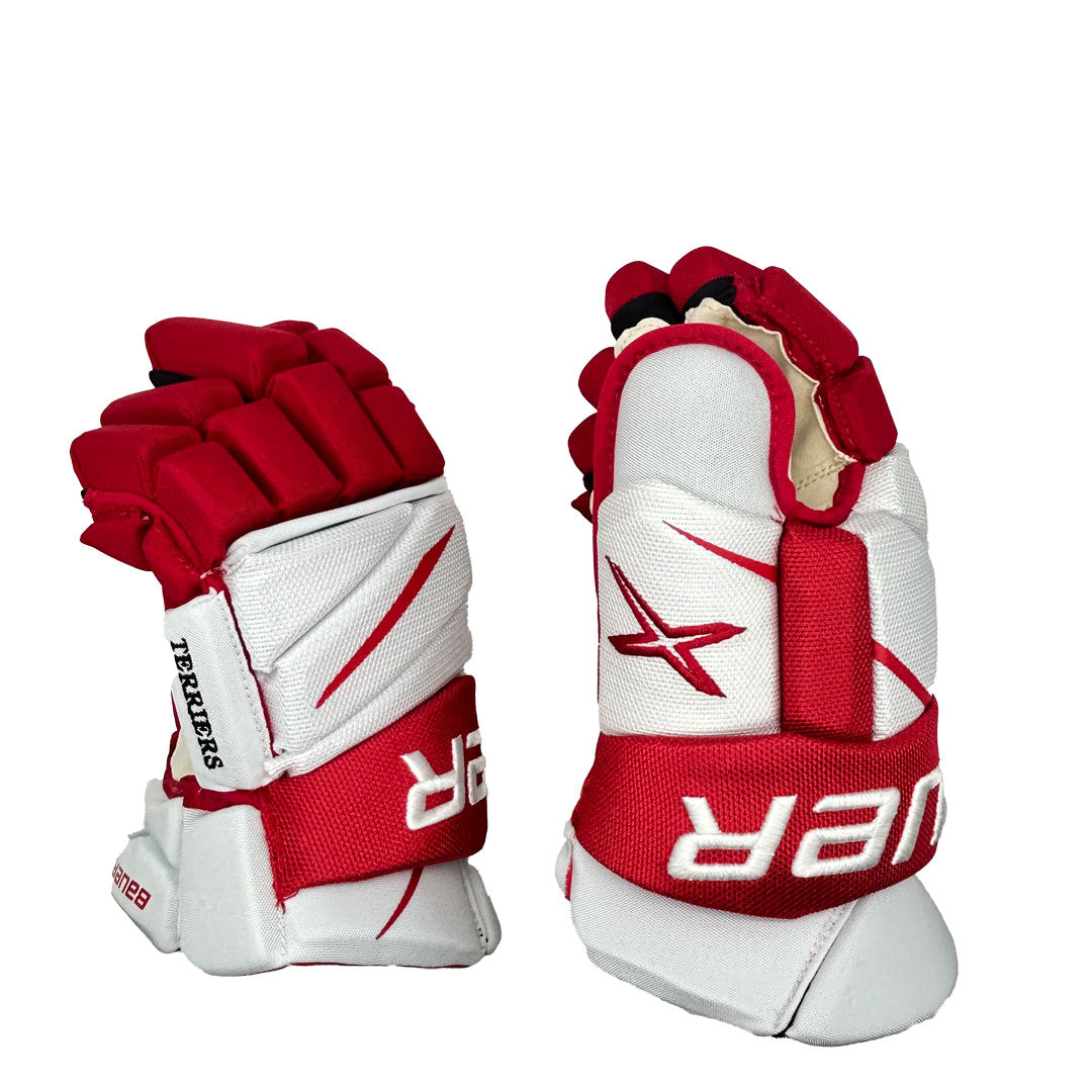 Gants de hockey Bauer Vapor 2X Pro - NCAA Pro Stock (blanc/rouge)